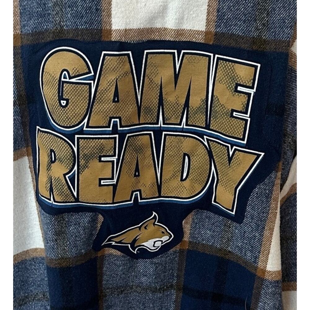 Montana State University Bobcats Plaid Flannel Shirt 3XL Football MSU Tailgate - Picture 2 of 6